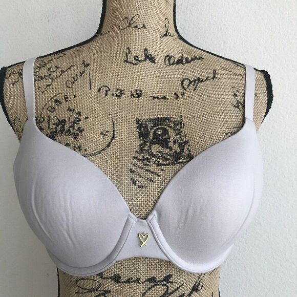 Victorias Secret Lined Semi Demi Size 34D Light Lavender Underwire Back Closure - Picture 1 of 10